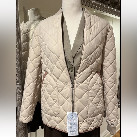 Soia & Kyo Jodie Reversible Quilted Bomber Jacket Sand/Clay Medium NWT Ret. $295 - Picture 4 of 9
